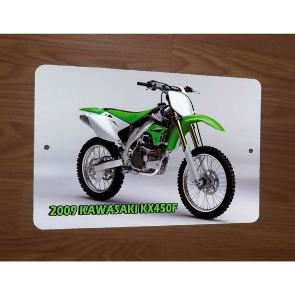 2009 Kawasaki KX450F Motocross Motorcycle Dirt Bike Photo 8x12 Metal‎ Wall Sign
